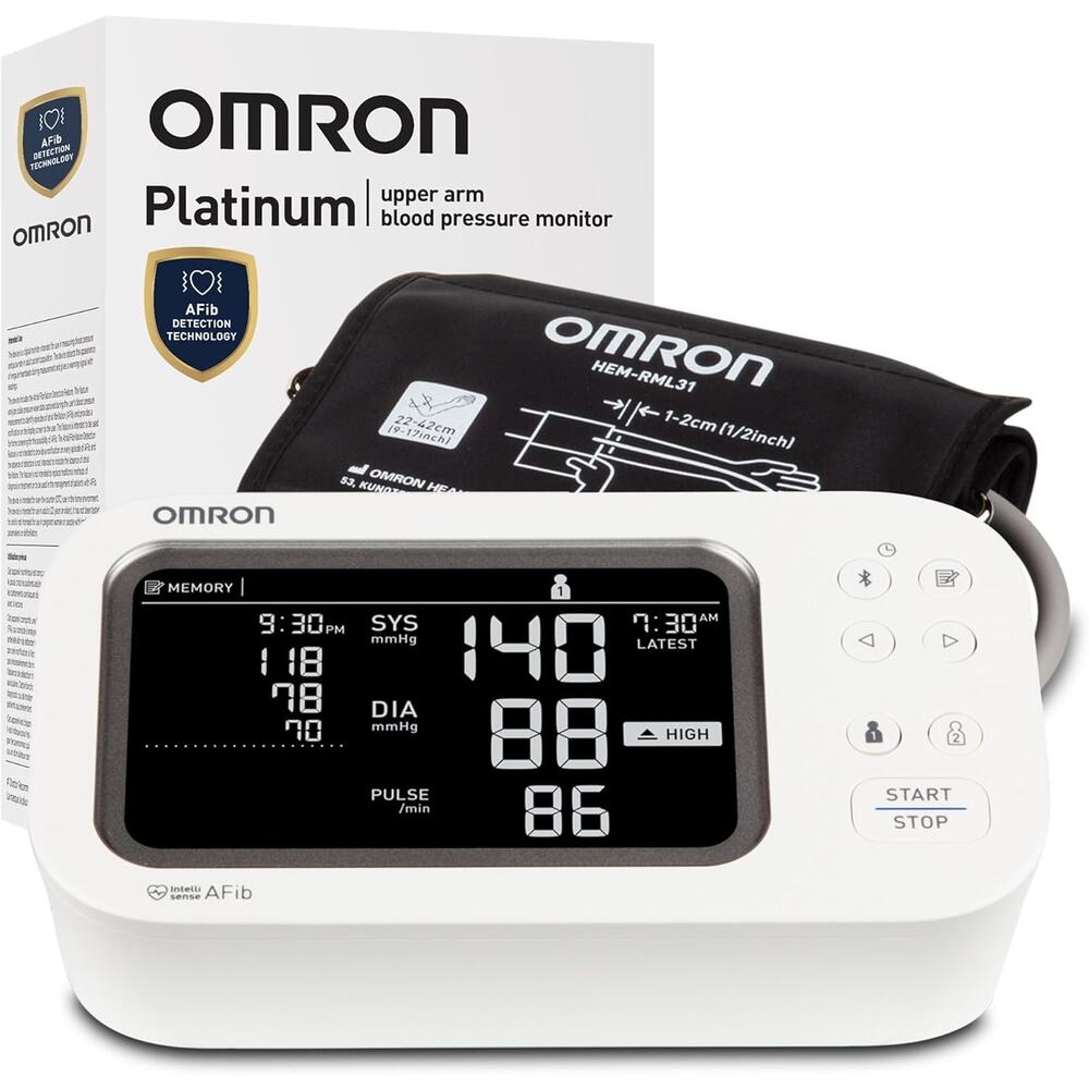 OMRON Platinum Blood Pressure Monitor Upper Arm Blood Pressure Cuff, Connect App